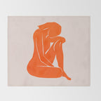 Nude II: Torch Orange Edition Throw Blanket Gallery Image 2
