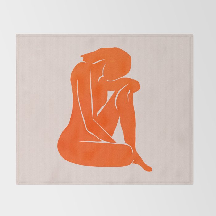 Nude II: Torch Orange Edition Throw Blanket Gallery Image 2
