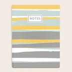 Stripe Abstract, Sun and Beach, Yellow, Pale, Aqua Blue and Gray Notebook Gallery Image 4