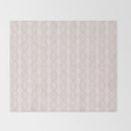 Wavy lines and tiny blooms - dusty pink and beige cream tones pattern Throw Blanket Gallery Image 2