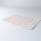Wavy lines and tiny blooms - dusty pink and beige cream tones pattern Rug Gallery Image 3