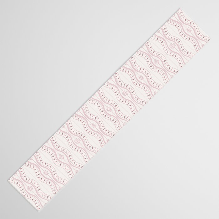 Wavy lines and tiny blooms - dusty pink and beige cream tones pattern Table Runner Gallery Image 3