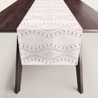 Wavy lines and tiny blooms - dusty pink and beige cream tones pattern Table Runner Gallery Image 1