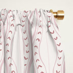 Wavy lines and tiny blooms - dusty pink and beige cream tones pattern Window Curtain Gallery Image 2