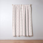 Wavy lines and tiny blooms - dusty pink and beige cream tones pattern Window Curtain Gallery Image 3