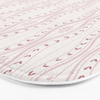 Wavy lines and tiny blooms - dusty pink and beige cream tones pattern Bath Mat Gallery Image 3