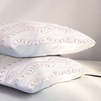 Wavy lines and tiny blooms - dusty pink and beige cream tones pattern Pillow Sham Gallery Image 3