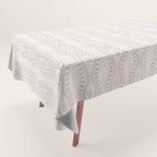 Wavy lines and tiny blooms - dusty pink and beige cream tones pattern Tablecloth Gallery Image 1