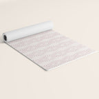 Wavy lines and tiny blooms - dusty pink and beige cream tones pattern Yoga Mat Gallery Image 2