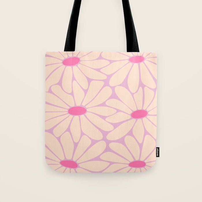 Big Daisy - Groovy Flower Pink Tote Bag Gallery Image 1