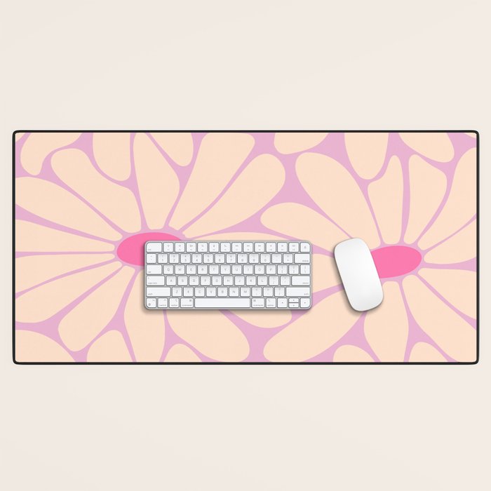 Big Daisy - Groovy Flower Pink Desk Mat Gallery Image 1