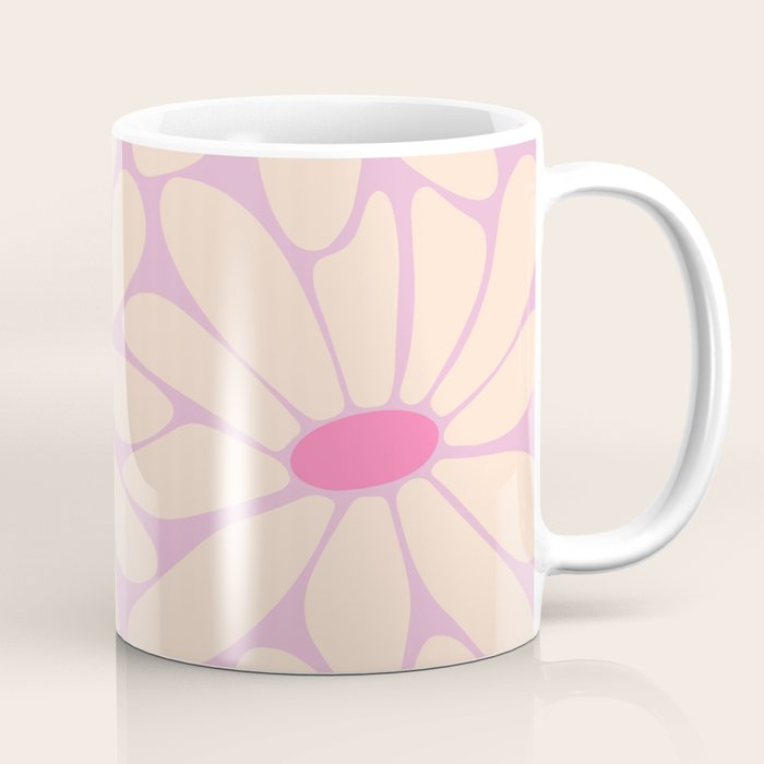 Big Daisy - Groovy Flower Pink Coffee Mug Gallery Image 1
