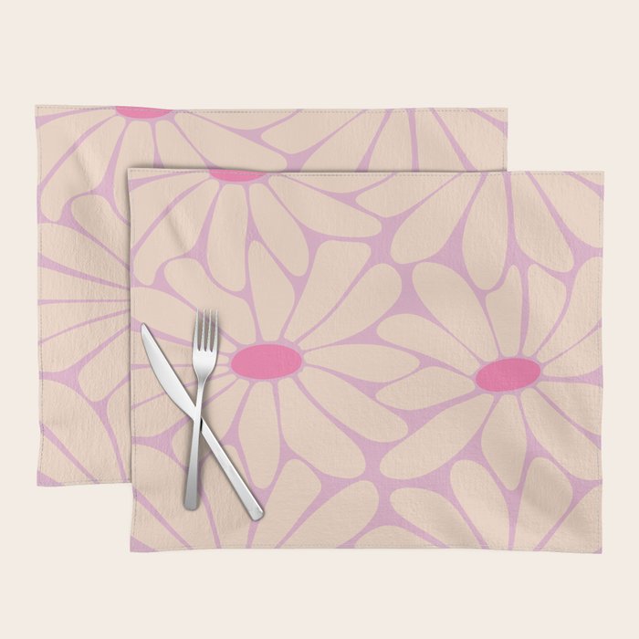 Big Daisy - Groovy Flower Pink Placemat Gallery Image 1