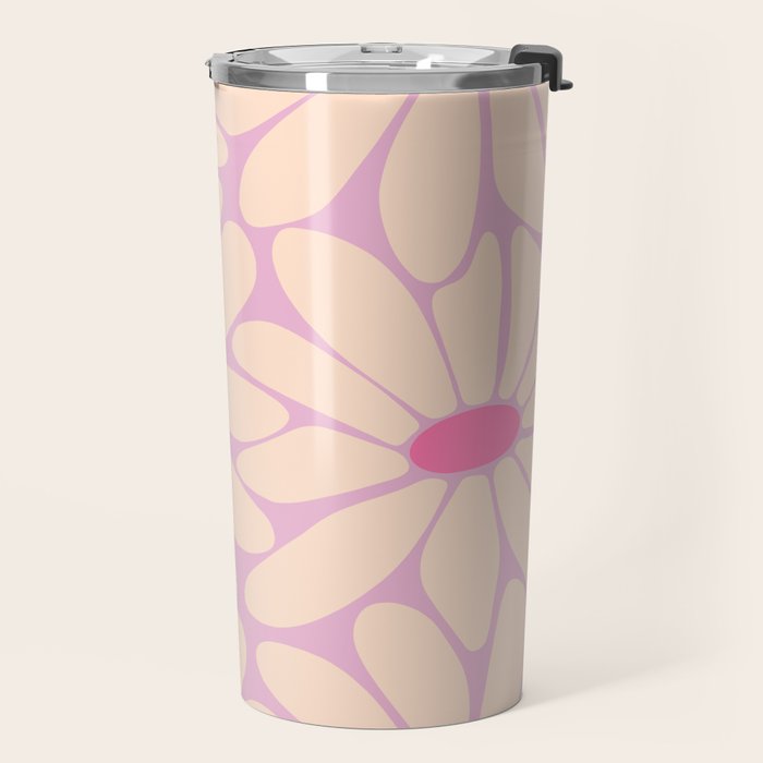 Big Daisy - Groovy Flower Pink Travel Mug Gallery Image 2