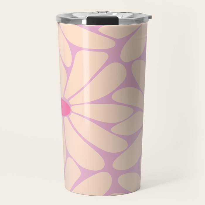 Big Daisy - Groovy Flower Pink Travel Mug Gallery Image 1