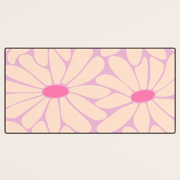 Big Daisy - Groovy Flower Pink Desk Mat Gallery Image 3