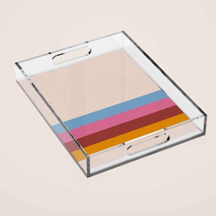 Modern Abstract Rainbow Acrylic Tray Gallery Image 1