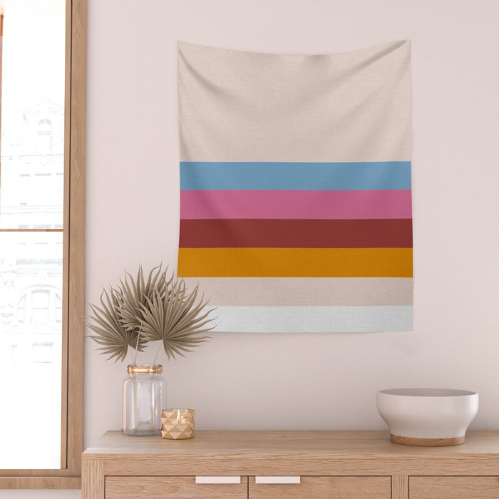 Modern Abstract Rainbow Wall Tapestry Gallery Image 2