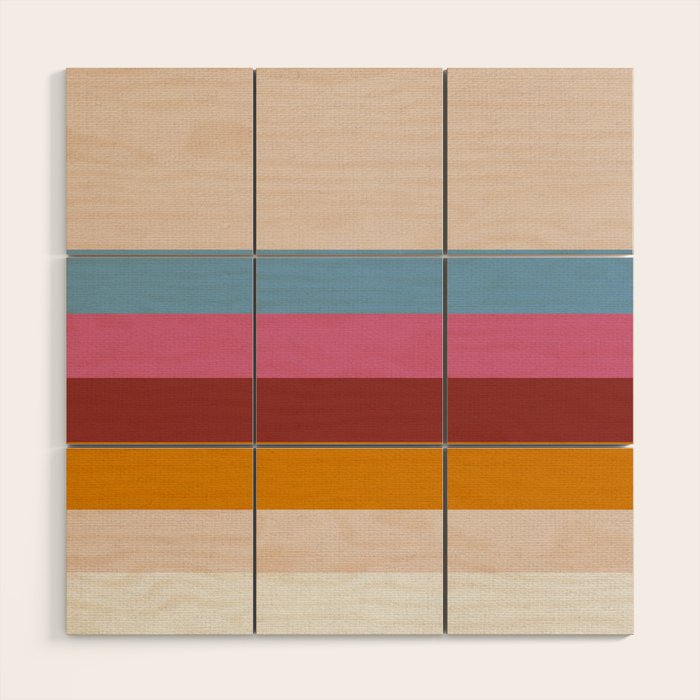 Modern Abstract Rainbow Wood Wall Art Gallery Image 1