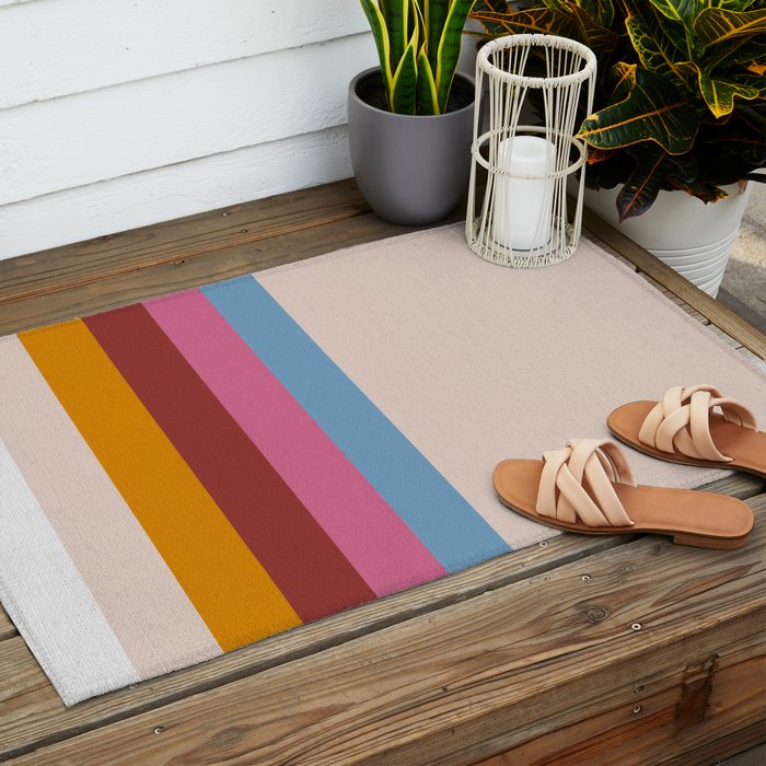 Modern Abstract Rainbow Outdoor Rug Gallery Image 2