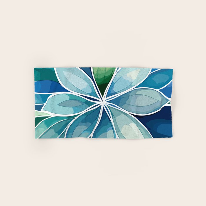 Blue and Green Bloom in Floral Bath Towel Gallery Image 1