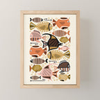Mid Mod Deep Sea Fishing Ivory Mini Art Print Gallery Image 1