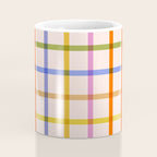 Mid Mod Rainbow Summer Gingham Check pattern Coffee Mug Gallery Image 4