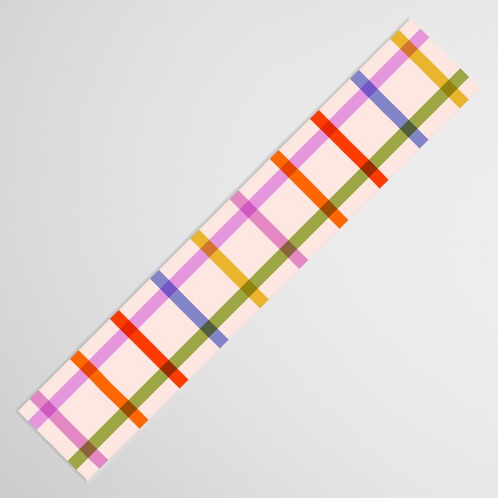 Mid Mod Rainbow Summer Gingham Check pattern Table Runner Gallery Image 3