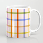 Mid Mod Rainbow Summer Gingham Check pattern Coffee Mug Gallery Image 1