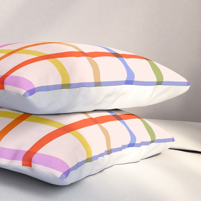 Mid Mod Rainbow Summer Gingham Check pattern Pillow Sham Gallery Image 3
