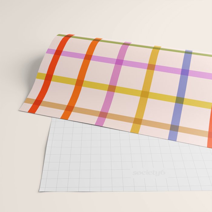 Mid Mod Rainbow Summer Gingham Check pattern Wrapping Paper Gallery Image 2