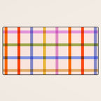 Mid Mod Rainbow Summer Gingham Check pattern Desk Mat Gallery Image 3