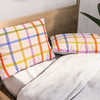 Mid Mod Rainbow Summer Gingham Check pattern Pillow Sham Gallery Image 2