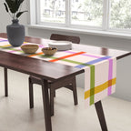 Mid Mod Rainbow Summer Gingham Check pattern Table Runner Gallery Image 2