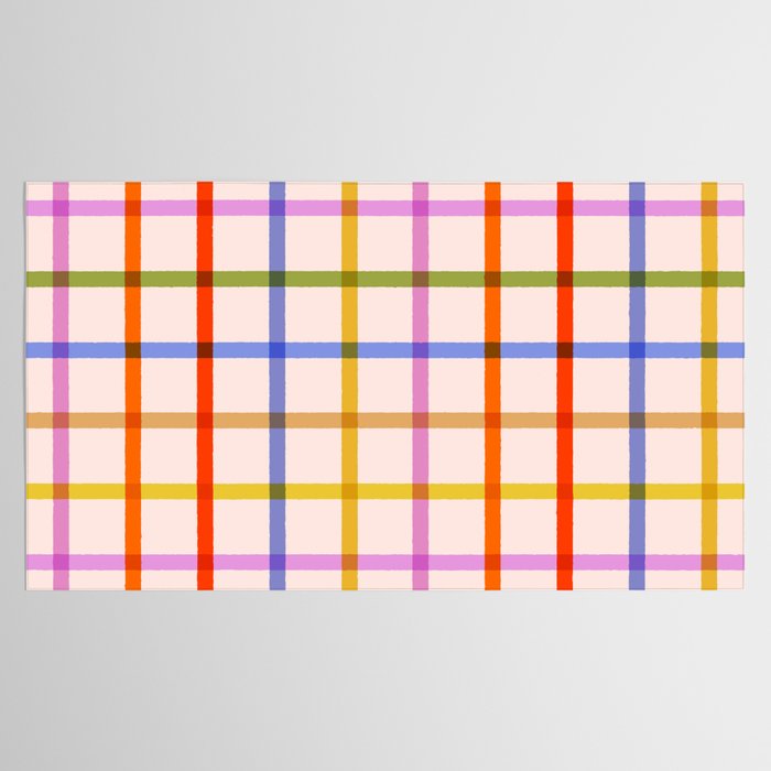 Mid Mod Rainbow Summer Gingham Check pattern Tablecloth Gallery Image 2