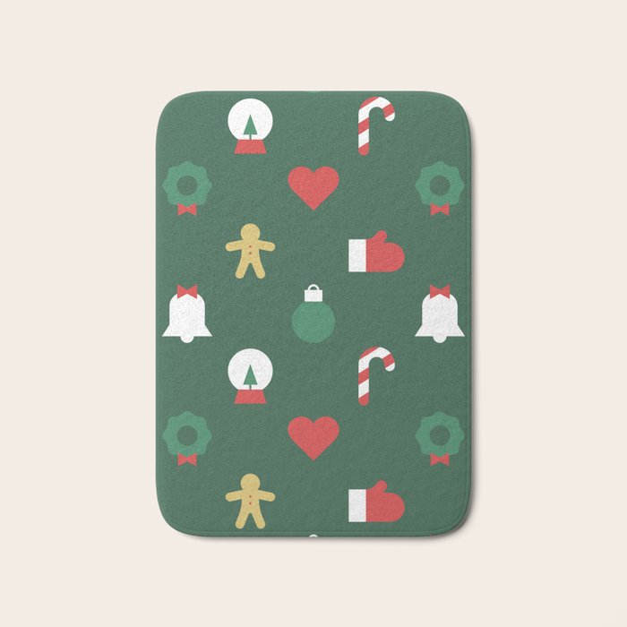 Geometric christmas decoration pattern Bath Mat Gallery Image 1