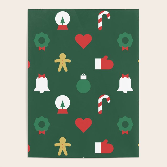 Geometric christmas decoration pattern Poster Gallery Image 1