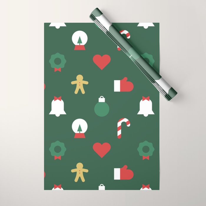 Geometric christmas decoration pattern Wrapping Paper Gallery Image 1