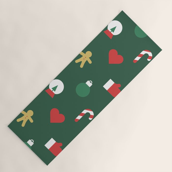 Geometric christmas decoration pattern Yoga Mat Gallery Image 1