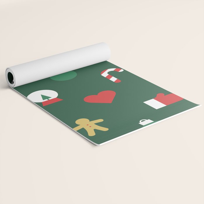 Geometric christmas decoration pattern Yoga Mat Gallery Image 2