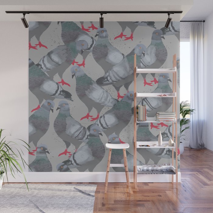 City Pigeons Wall Mural Gallery Image 1