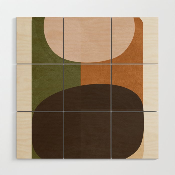 Modern Abstract Minimal Shapes 217 Wood Wall Art Gallery Image 1