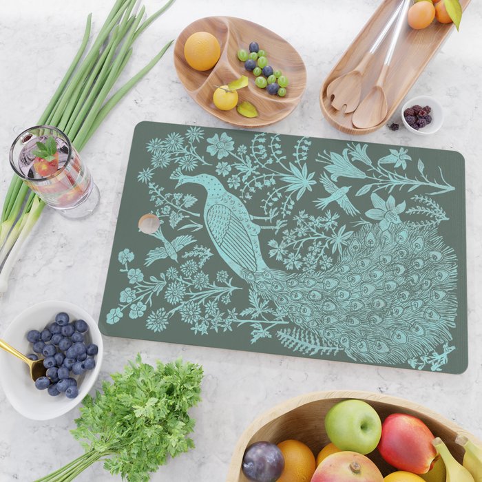 Peacock Garden Cutting Board Gallery Image 2