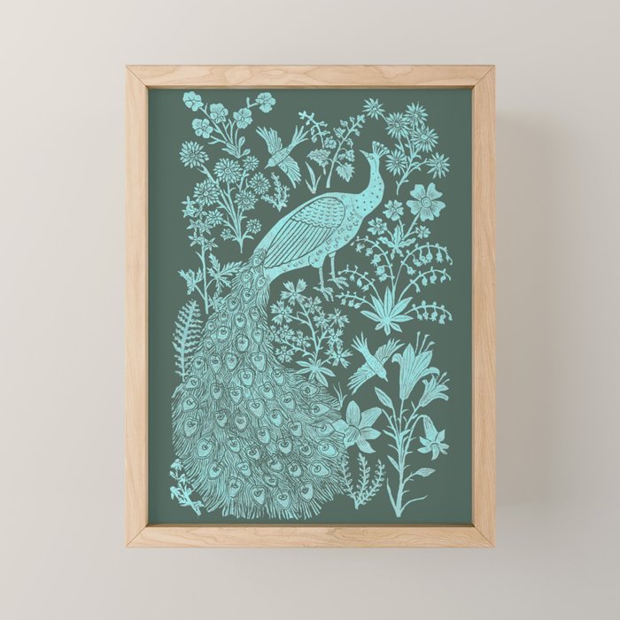 Peacock Garden Mini Art Print Gallery Image 1