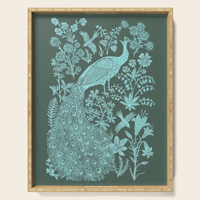 Peacock Garden Serving Tray Gallery Image 1