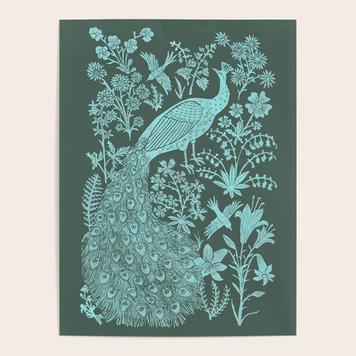 Peacock Garden Poster Gallery Image 1