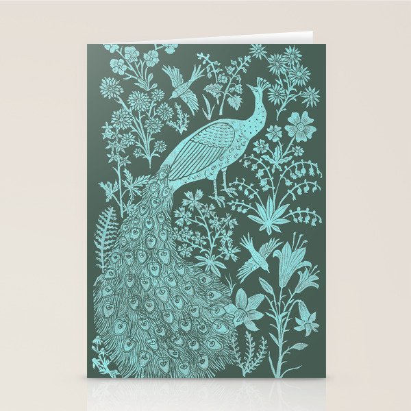 Peacock Garden Stationery Card Gallery Image 2