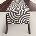 SWIRL Coal and Cream Table Runner Gallery Image 1