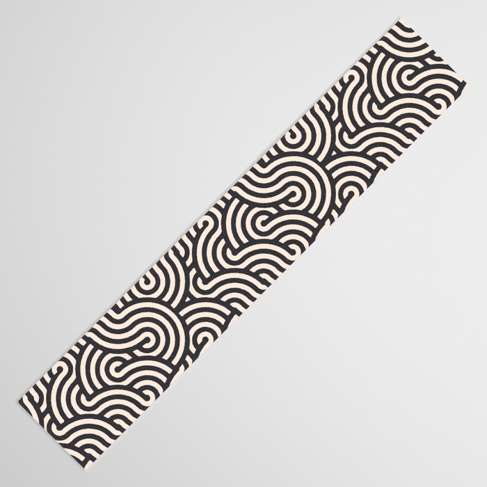 SWIRL Coal and Cream Table Runner Gallery Image 3