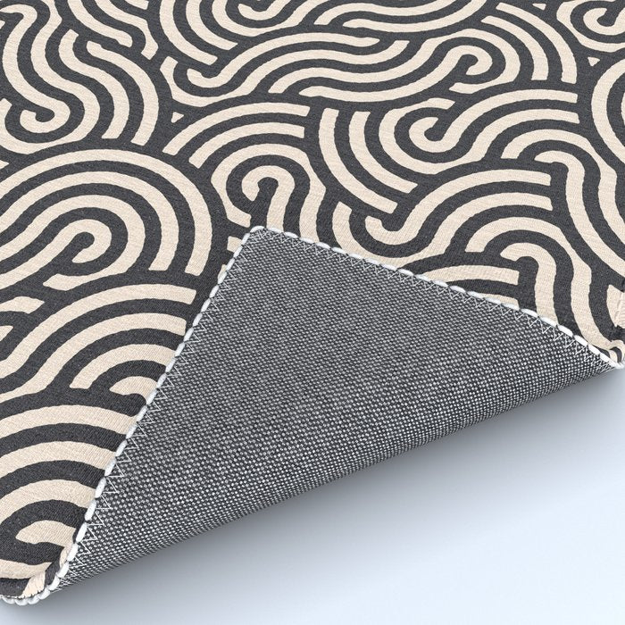 SWIRL Coal and Cream Rug Gallery Image 4